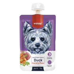 Pâtée en Gourde Wanpy – Canard & Carotte pour Chien Pâtée en Gourde Wanpy – Canard & Carotte pour Chien