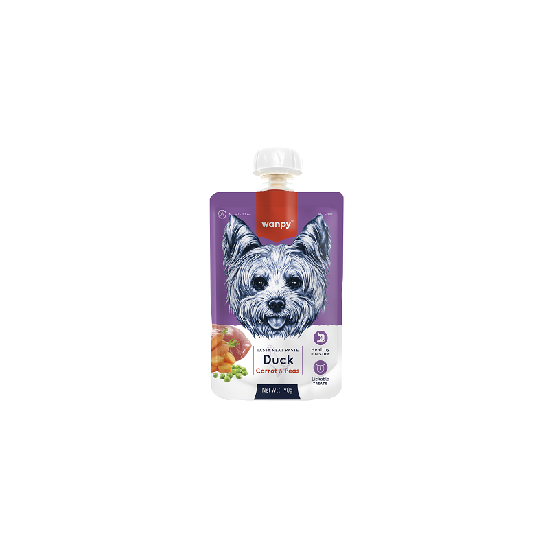 Pâtée en Gourde Wanpy – Canard & Carotte pour Chien Pâtée en Gourde Wanpy – Canard & Carotte pour Chien
