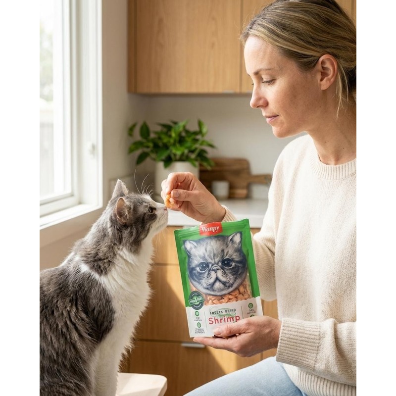 Crevettes Lyophilisées - Mastication pour Chat Crevettes Lyophilisées - Mastication pour Chat