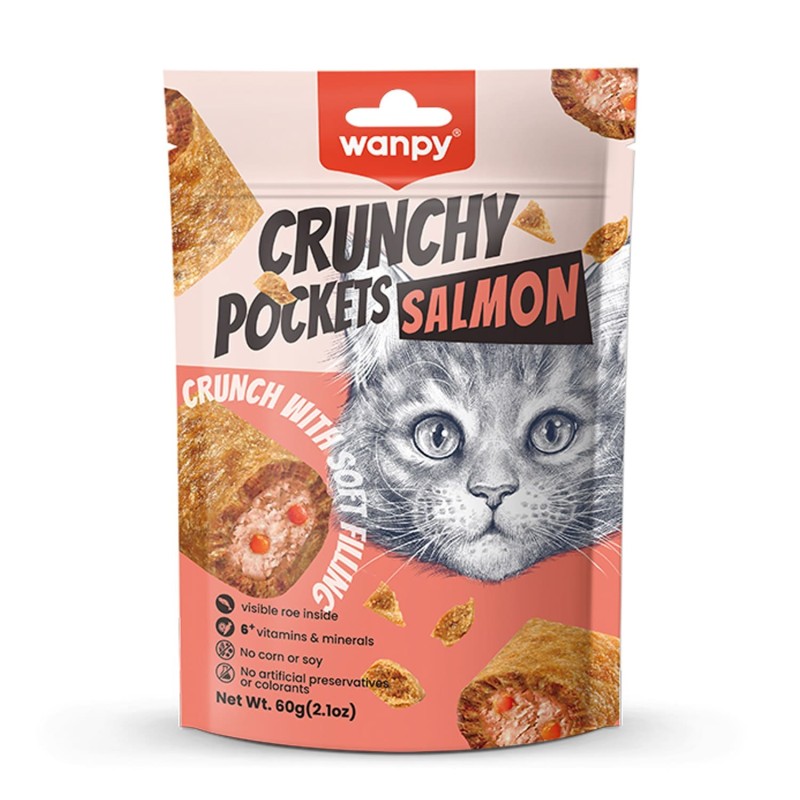 Friandise crunchy fourrée saumon Friandise crunchy fourrée saumon