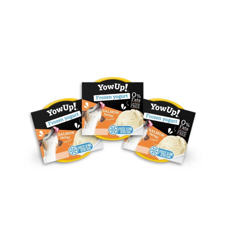 Glace YowUp! Tartare de Saumon pour chien, yaourt glacé sans lactose de 110 g, idéal pour rafraîchir votre compagnon en été. Glace YowUp! Tartare de Saumon pour chien, yaourt glacé sans lactose de 110 g, idéal pour rafraîchir votre compagnon en été.